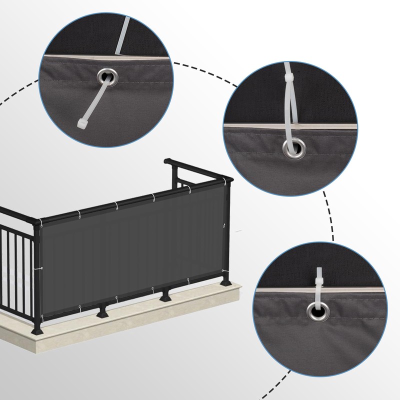 Sunnylaxx Balcony Privacy Screen, 90 x 300 cm, Balcony Cover,