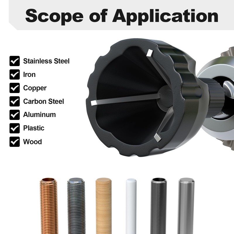 LATTHANT Deburring External Chamfer Tool With Tungsten Carbide Blade, Bolt