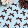Brown Mini Ribbon Bows 1.57” Satin Small Bows for Sewing