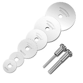 Firschoie 8 Piezas Saw Blade Circular Saw Blades Set Cutting Wheels Rotary Tools Mini Wood Saw Blade and Reducing Ring Rotary Tools for Stone, Wood, Fibreglass, Plastic and Metal