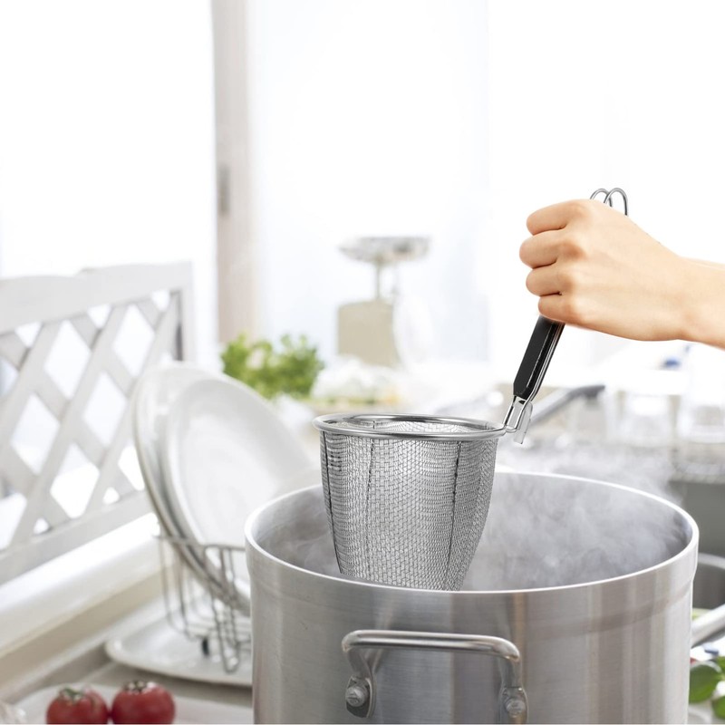 Kichvoe Mesh Spider Strainer, Width 5.5Inch Stainless Steel Pasta Basket