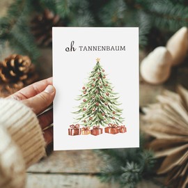 BIROYAL Christmas Cards with Envelope Set (12 Pieces) | Poinsettia Folding Cards | Christmas Card Christmas Postcard with Envelopes for Your Christmas Greetings, Watercolour