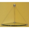 Cable Corner Shelf - Glass Shelving with Stainless Steel Cables (Clear) (10" x 10")