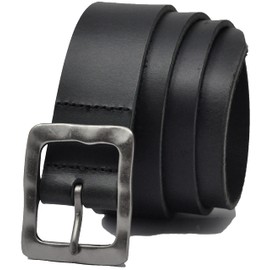 Ashford Ridge Made in England 38mm Full Hide Leather Belt with Vintage Style Buckle - Black Large