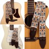 Amumu Beige Brown Spades Heart Embroidery Guitar Strap - Vintage