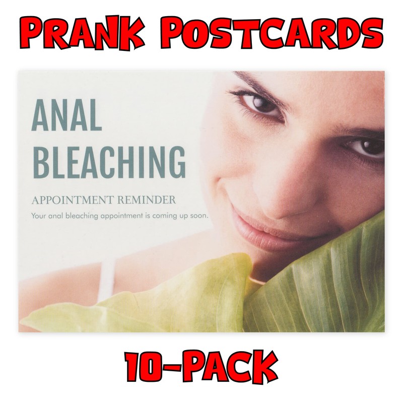 Crazy Novelty Guy (10-Pack) Bulk Prank Postcards - Anal Bleaching