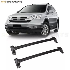 ZoneMotive FOR 07-11 HONDA CRV PAIR BLACK ALUMINUM ROOF RACK RAIL CROSS BAR CARGO CARRIER