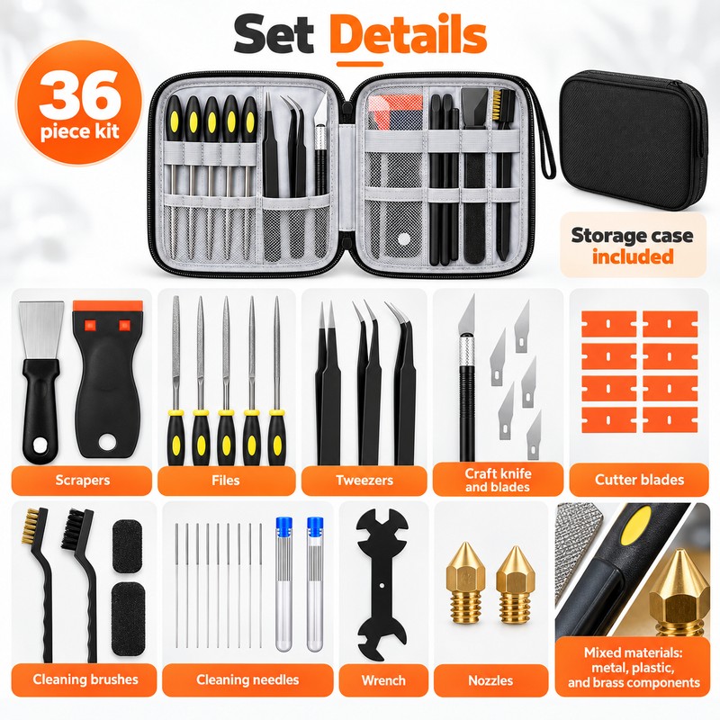 3D Printer Tool Kit for Print Cleanup and Maintenance –