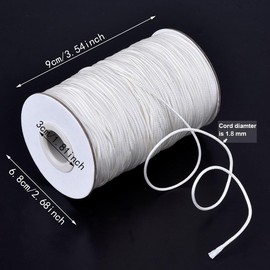 White Braided Lifting Curtain Thread， White Polyester Sunshade Cord for Aluminum shuttered Windows， Each roll is 100 Yards and 1.8mm Wide， Blinds, Garden Plants and Crafts.