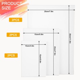 6 Piece Canvas for Painting, Canvas Set for Creative Works, High Quality Canvas Painting for Precise Detail. Perfect as Canvases for Acrylic Paints, Oil & Gouache Painting