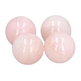 Okuyonic Esfera de Cuarzo Rosa, Tamaño de Palma, 4 Piezas, Bola Curativa de Cristal Finamente Pulida para Meditación