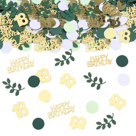 GoldRock Confetti 18th Birthday Decoration Green, Pack of 200 Table Decoration 18th Birthday, Confetti Birthday 18th Happy Birthday Confetti, Decoration 18th Birthday Boy Girl, 18th Birthday