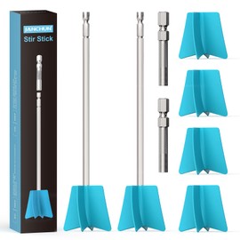 JANCHUN 6 Reusable Long Resin Mixer Paddles Fit for All Drill, Epoxy Mixer Attachment for Powerful Mixing, Multipurpose Paint Mixer Paint Stirrers for Resin, Silicone Mixing, Paint