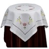 Creative Linens Hemstitched Embroidered Daisy Flower Tablecloth 34" Square Table