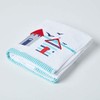 HOMESCAPES Beach Hut Embroidered Hand Towel Blue, Red & White