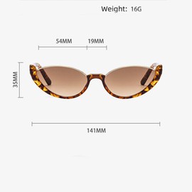 WYSJYBHJ Vintage Cat Eye Sunglasses for Women, Fashion Leopard Print Sunglasses, Brown