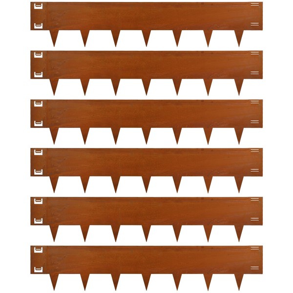Cor-Ten Steel Landscape Lawn Edging, 40" L x 8" H,6