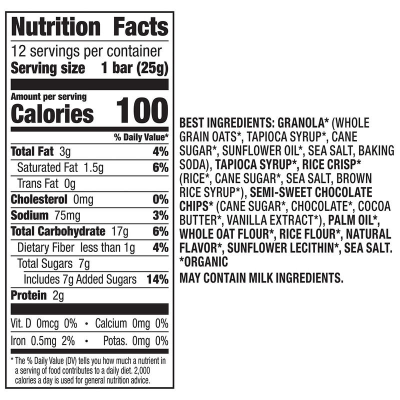 Annie's Homegrown Chocolate Chip Organic Chewy Granola Bars, 12 Packs,