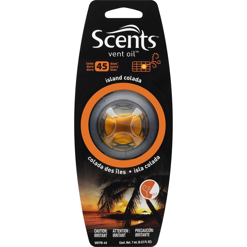 Scents Automotive Vent Fresh Air Freshener: Island Colada; 7mL, 4