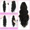 LRSICAL Ponytail Extension, Claw Clip Ponytail Extensions Long Wave Black