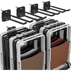 Garage Hooks, Heavy Duty Garage Hooks -12.4 Inch Wall Mount Hangers for Chairs, Power Tools, Garden Tools, Tires & More - Max 120 lbs (4-Pack)