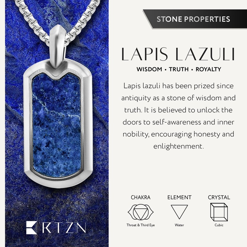 RTZN® Lapis Lazuli Necklace for Men – Premium Handcrafted Lapis