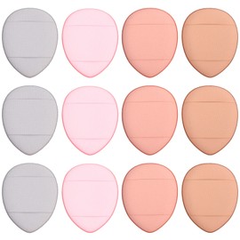FOMIYES 12pcs Mini Powder Puff for Makeup Application Lightweight Blending Sponges Finger Strap for Easy Use for Travel and Daily Cosmetics