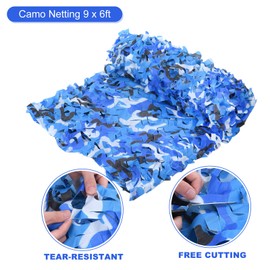 PATIKIL Camouflage Netting 10 x 10ft Camo Netting 210D Oxford Durable Camo Mesh Net Blind Sunshade Hunting Shooting Hide Army for Camping Theme Party Car Cover Decoration, Ocean Camo