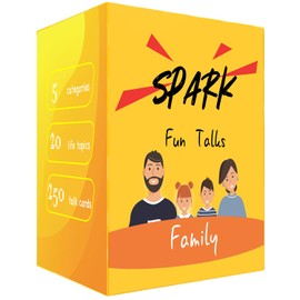 QUALEAP Real-Fun Conversation Cards for Family (250 Cards) - Spark Fun & Deep Talks - Family Card Games for Adults, Teens, Kids - Chat Cards Family Pack