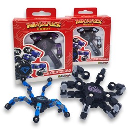 #sbabam, NinjaFlex, Robot Transformer, Giochi Ninja per Bambini, Bustine Gioco Edicola, Giocattolo Robot Pack 3 Pezzi, Regalo Bambino Giocattoli Ninja,dai 3 Anni