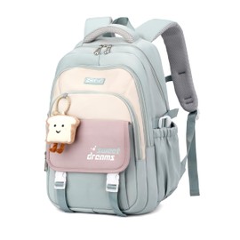 OKKID middle high school backpack for girls cute elementary bookbag college student big laptop backpack women travel backpack
