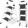 SIMPLI-MAGIC Step Ladder, 3 Step Stool Ergonomic Folding Step Stool