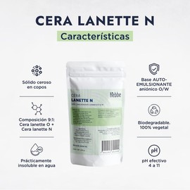 Hebbe - Lanette N, Emulsionante y Estabilizante para Cosméticos, 250 g