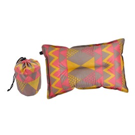 WHAMVOX Automatic Inflatable Camping Pillow Soft Rest Pillow for Travel and Outdoor Leisure Convenient Air Injection Design Lightweight and Easy to Carry Red