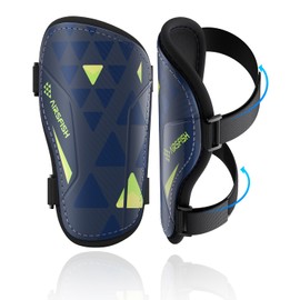 AirsFish Children's Football Certified Shin Pads, Lightweight, Durable, Non-Slip Shin Pads with Adjustable Straps, High-Strength Shin Pads, Football, for Boys and Girls