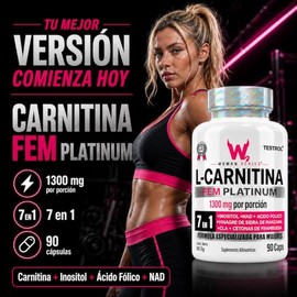 Testrol Women Series Carnitina Fem Platinum Inositol Suplemento Alimenticio Cápsulas