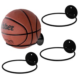 Sertay Ball Rack Basketball, Sports Ball Rack, Ball Rack Display, Wall Mount Ball Rack, Wall Mount Ball Holder, Metal Ball Holder, Black, for Basketball, Football, Volleyball, Fitness Ball