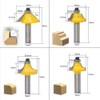 12 Pcs Router Bit Yellow Carbide Cemented Woodworking Milling Cutter