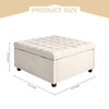 CangLong 31.5" Wide Square Storage Ottoman Bench, Upholstered Tufted Linen