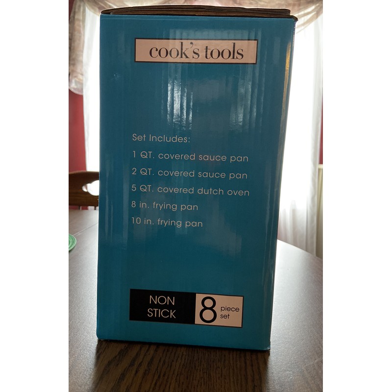 Cooks Tools Cook Tools 8 Piece Nonstick Cookware Set Black