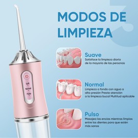 Irrigador Bucal, Limpiador Dental Con 8 Boquillas Y Caja De Hilo Dental, Water Flosser Carga, 3 Modos Ipx7 Impermeable, Apto Para Varios Miembros De La Familia, Viaje Y Ducha