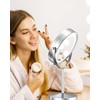 1X/10x Magnified Lighted Makeup Mirror Double Sided Round Magnifying Mirror
