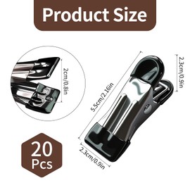 MOXYOY 20 Pcs Stainless Steel Clothes Pegs, Metal Clothe Peg Black Stainless Steel Peg Designed to Avoid Marks UV Resistant Metal Pegs for Clothes, Jeans, Socks, Towel, Photos