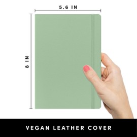 PAPERAGE Dotted Journal Notebook, (Sage Green), 160 Pages, Medium 5.6 inches x 8 inches - 100 GSM Thick Paper, Hardcover