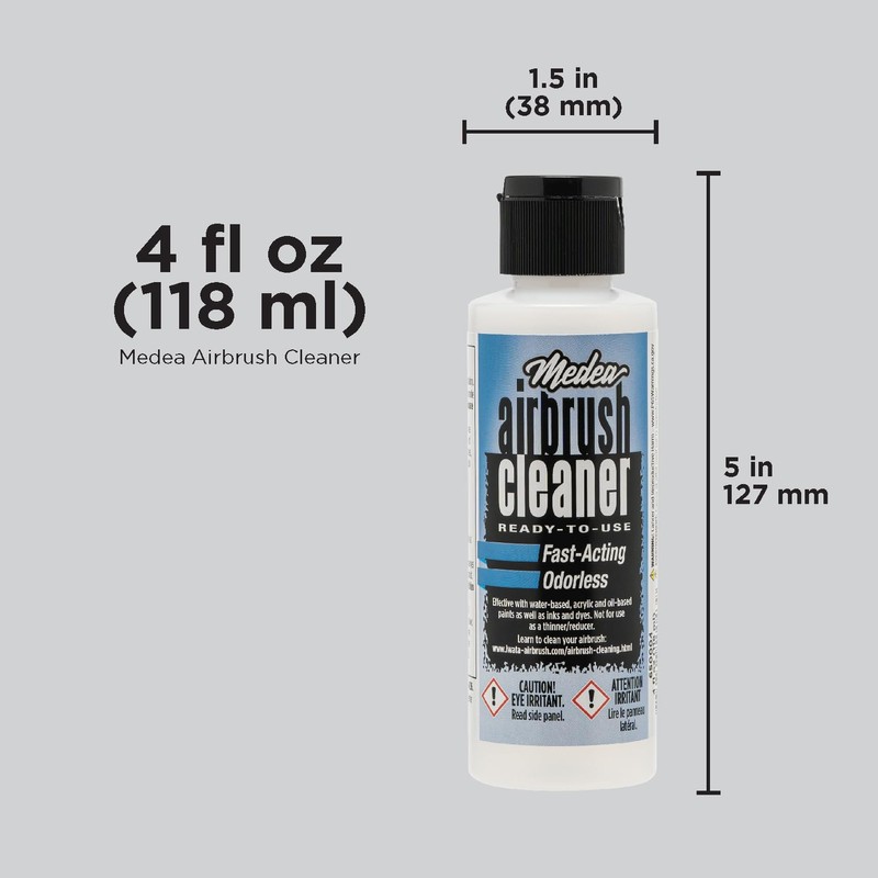 Medea Airbrush Cleaner 4 oz – Ready-to-Use Solution for Airbrushes,