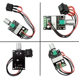 RUNCCI-YUN 2Pcs DC Motor Speed Controller,3A 6V 24V 12V 3A PWM Motor Controller Reversible Controller Regulator with Switch Positive Inversion Control Switching Button with Speed Control Knob