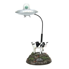 Department 56 Village Collection Accessories - Figura Animada de ovni y Vaca, 9.4 Pulgadas, Multicolor