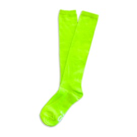 NEON NATION - Calcetines de tubo alto de color sólido sin rayas, Verde neón, Talla única