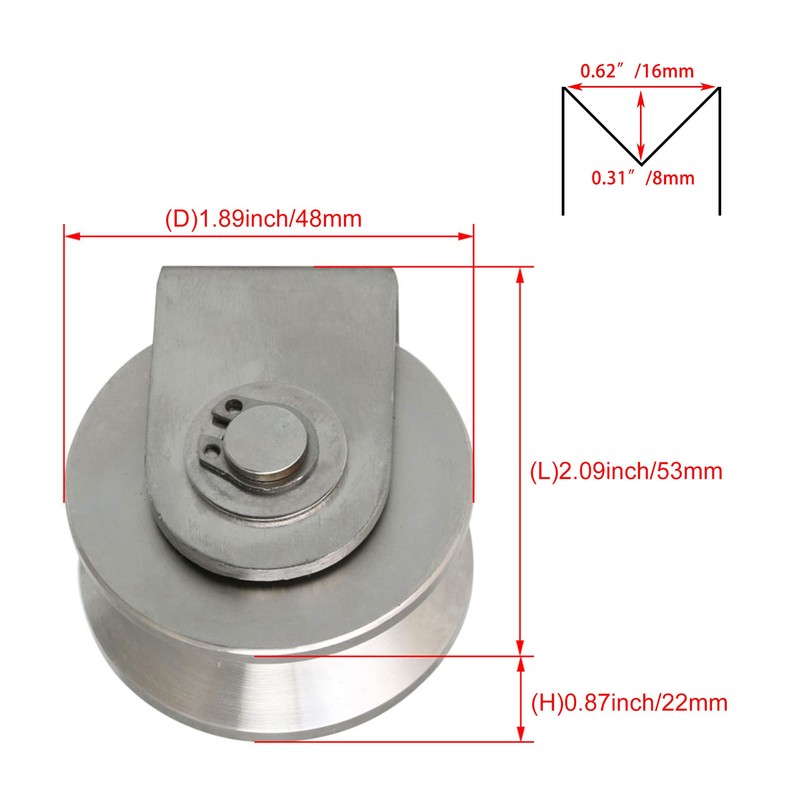 Yibuy 201 Stainless Steel V Type Large Rigid Pulley for
