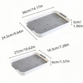 WizeFolk Rabbit Litter, 2 Pieces Potty Trainer for Small Pets, Extra Large Cat Litter Box for Rabbits with Grid for Small Animals for Rabbits Hamster Mouse (Grey)